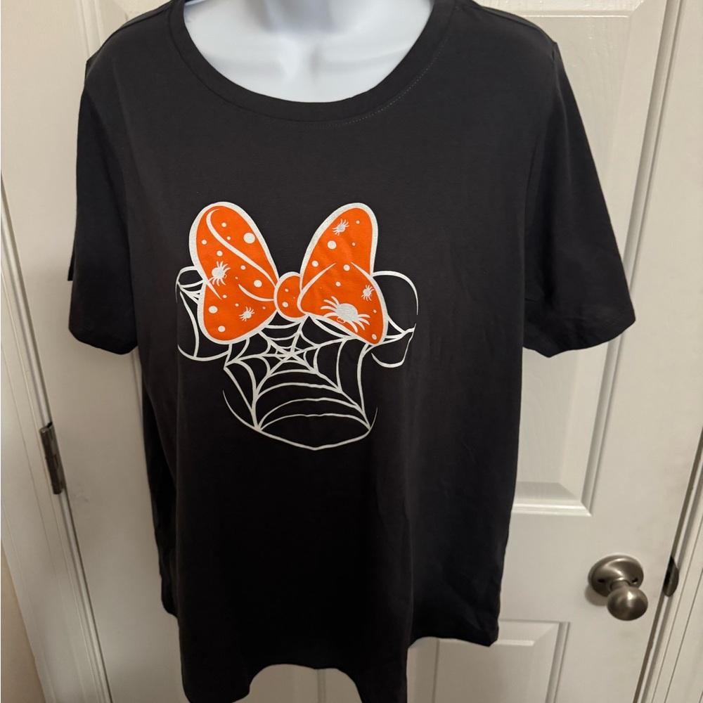 Disney Minnie Mouse Gray Tee with Orange Bow Halloween Costume Funny XL NWT NEW